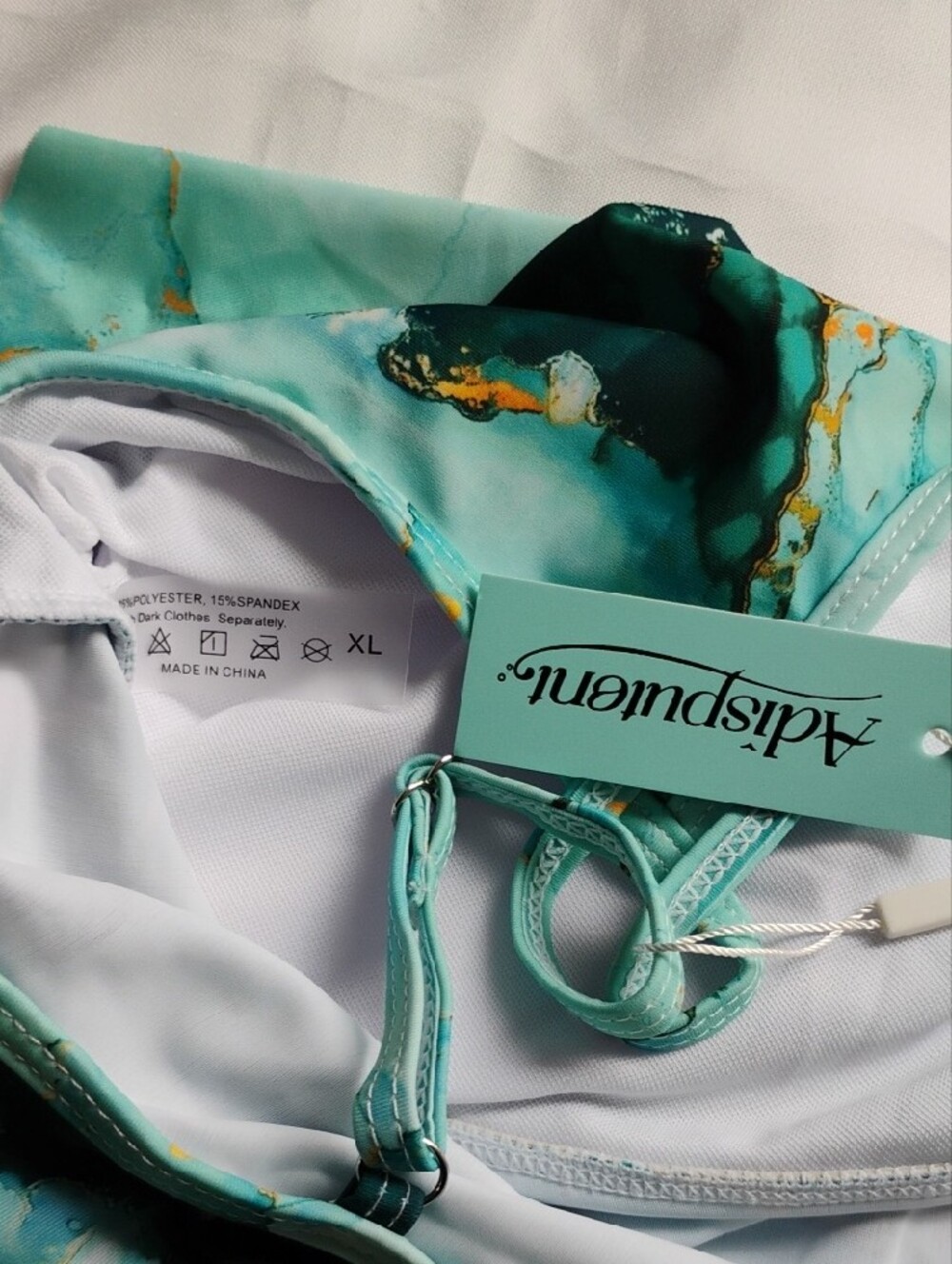 Marble-Print Mint Layered Ruffle Cami - Picture 10 of 12